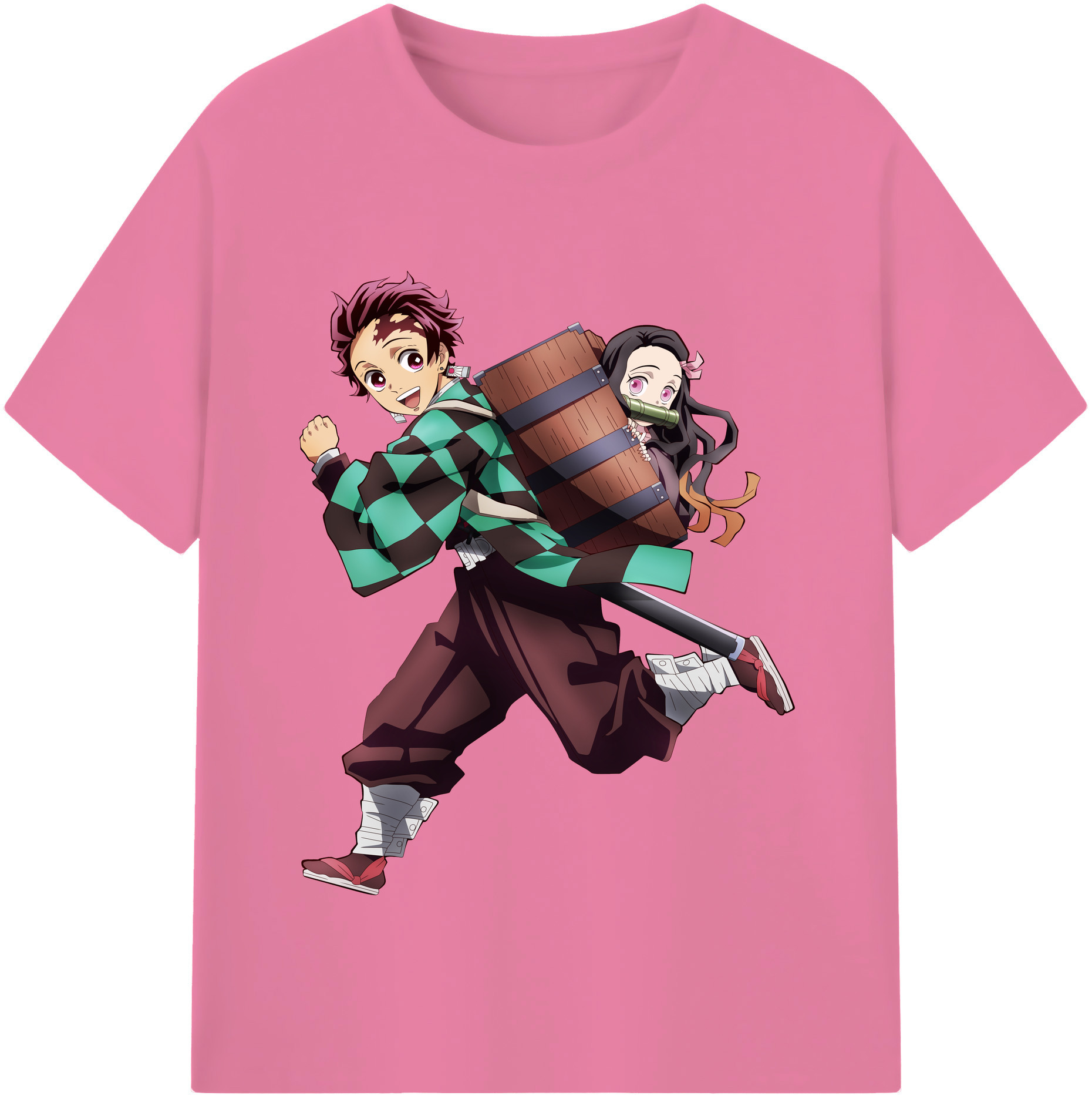 （画像用） 鬼滅の刃 竈門 炭治郎／かまど たんじろう Kamado Tanjirou 綿100％半袖Tシャツ（フロントプリント）